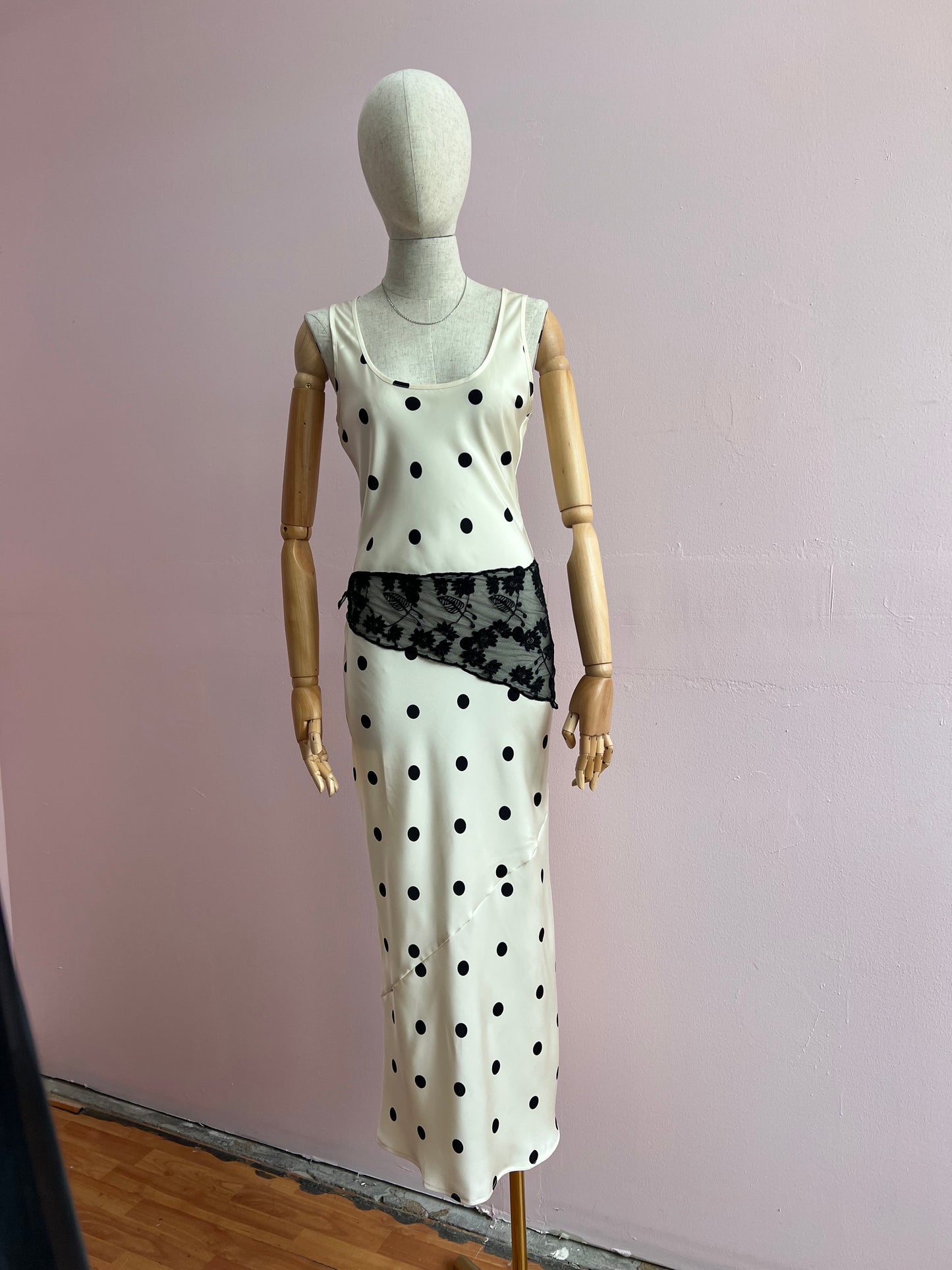 Vestido blanco, polka Dots #11931