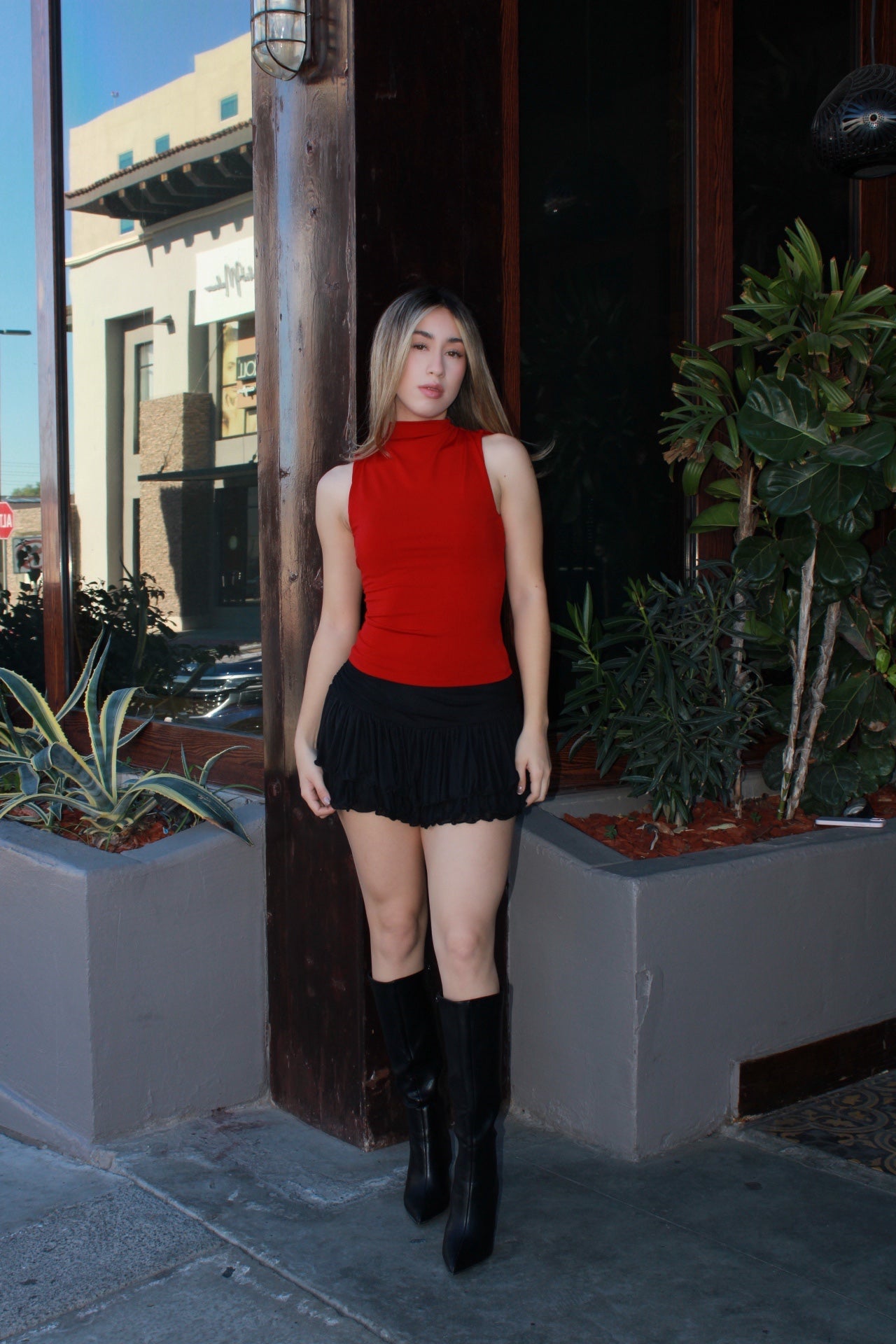 Top rojo espalda descubierta #11550