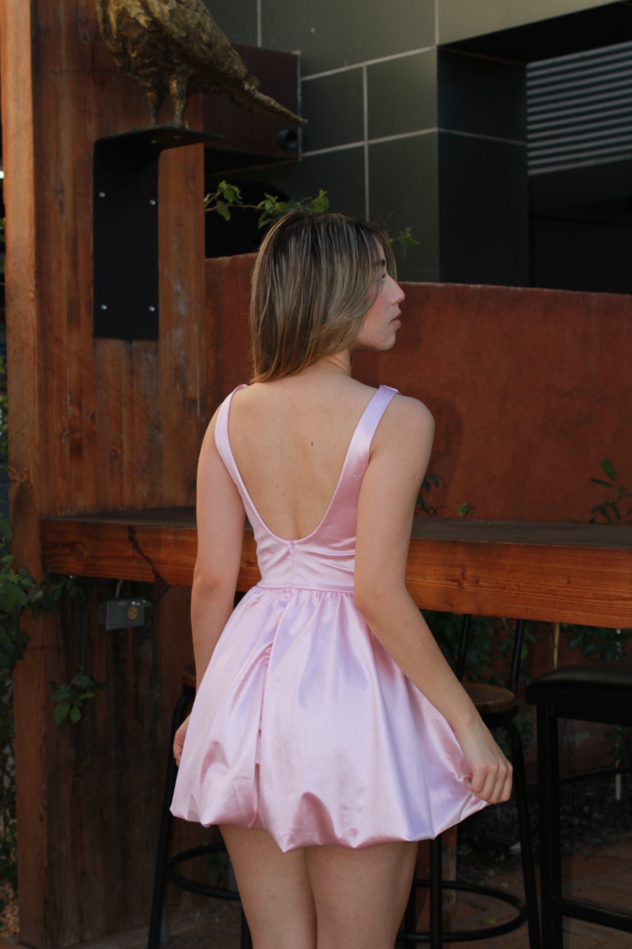 Vestido rosa pastel de globo #10975
