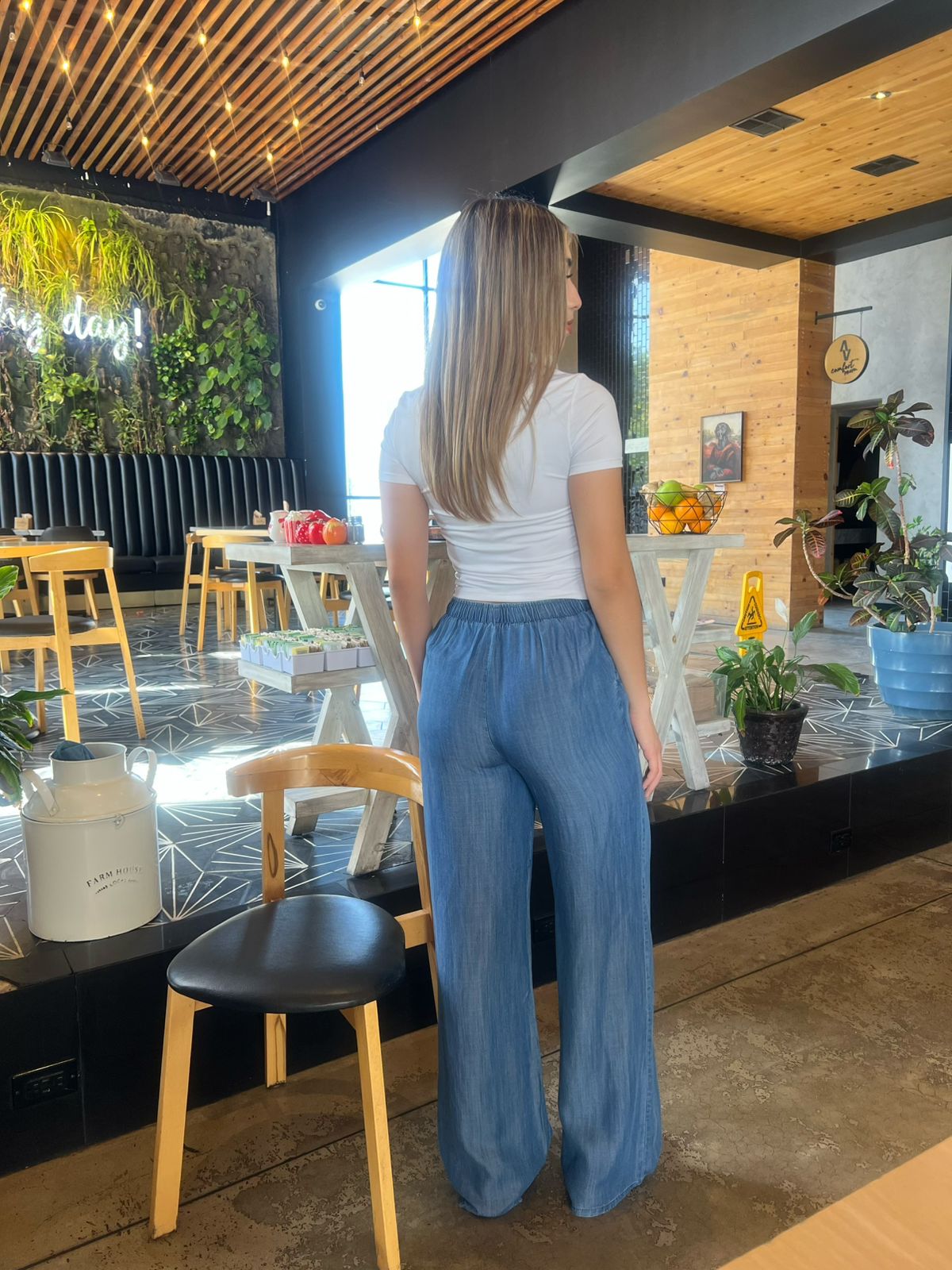 Pantalón tipo de mezclilla con stretch #11820