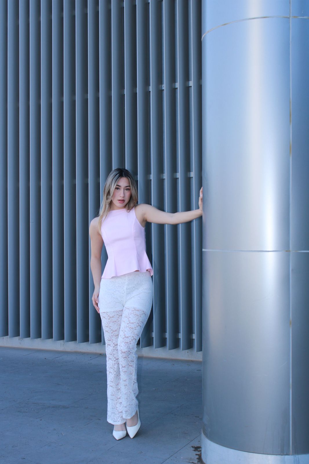 Blusa rosa con moños #10952