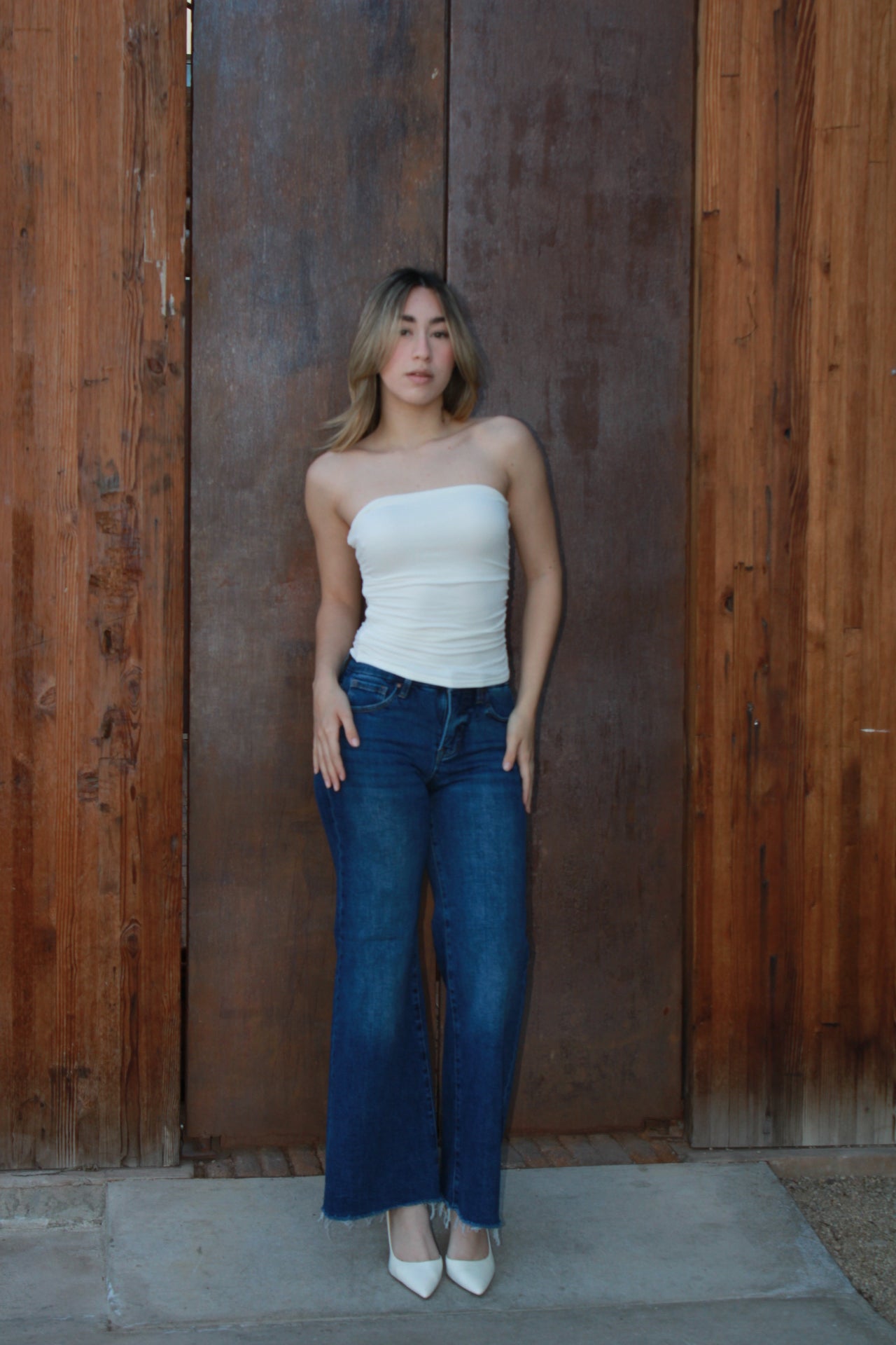 Top strap less blanco #10982