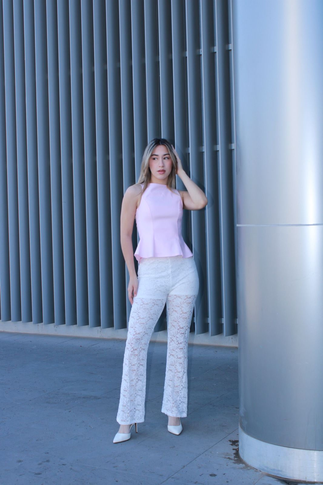 Blusa rosa con moños #10952