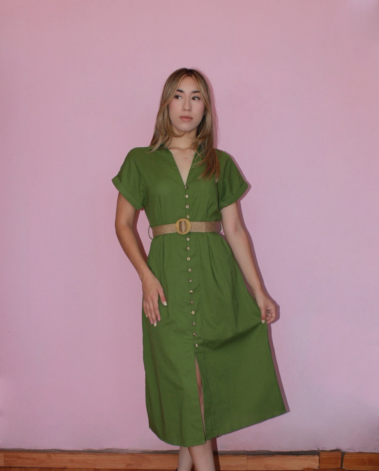 Vestido verde oscuro #11360