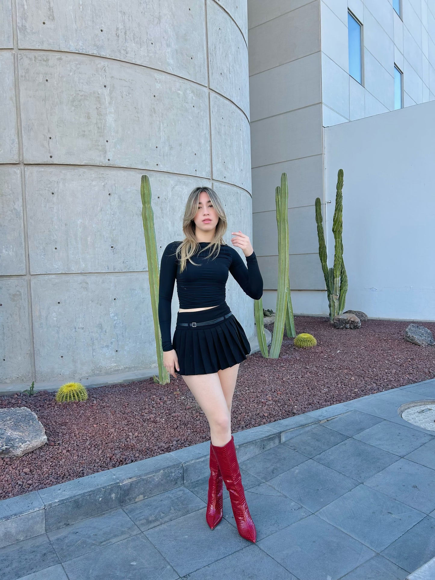 Short/falda negra con palotes #10916