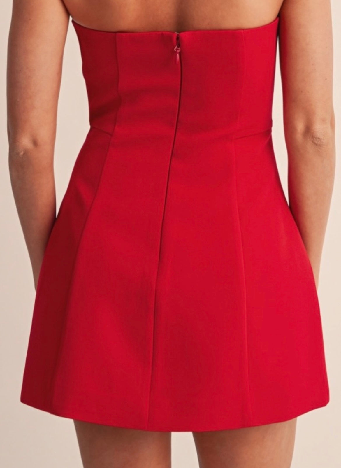 Vestido rojo straple corto #12005