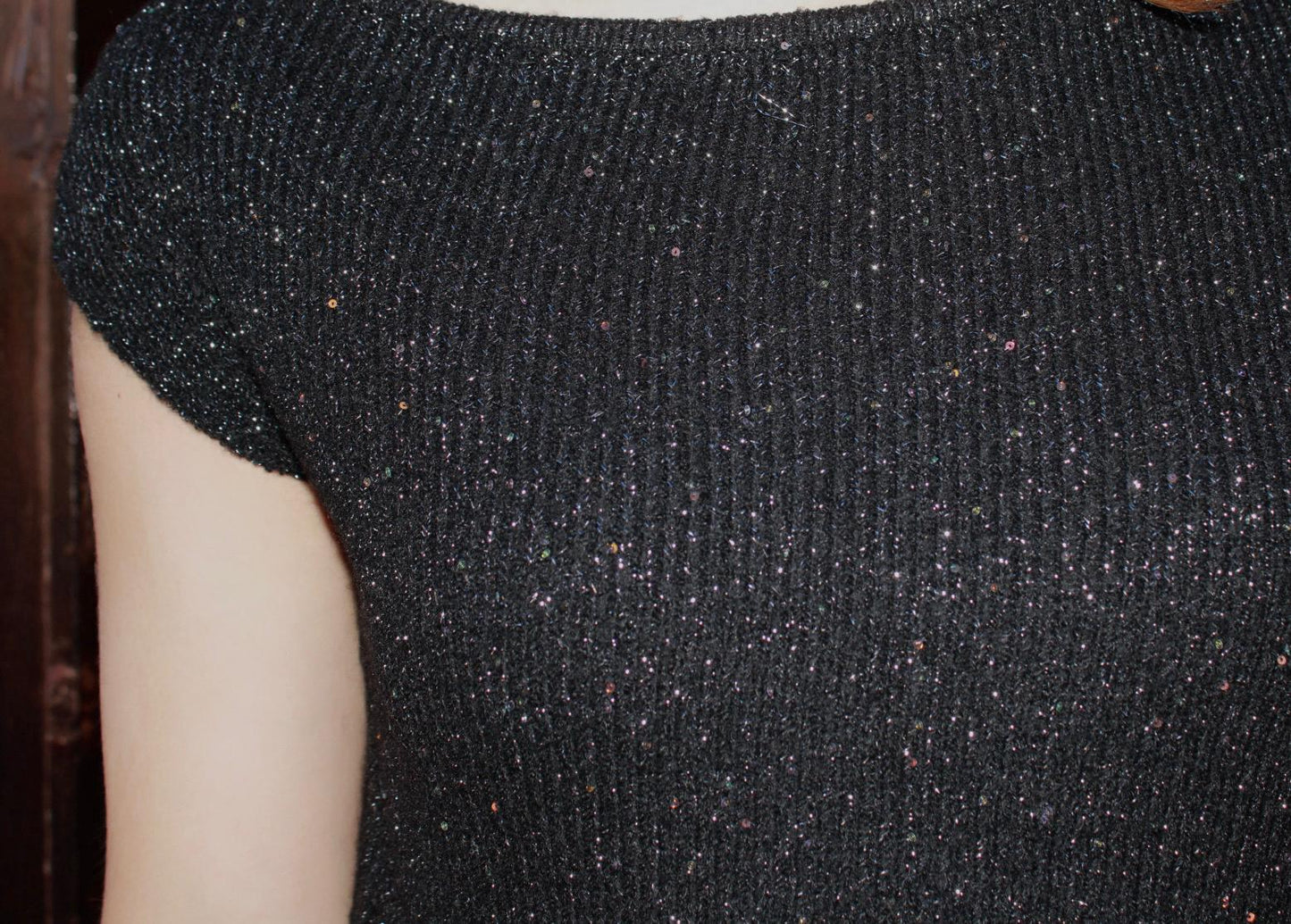 Set de tela suéter negro c lentejuela #11641
