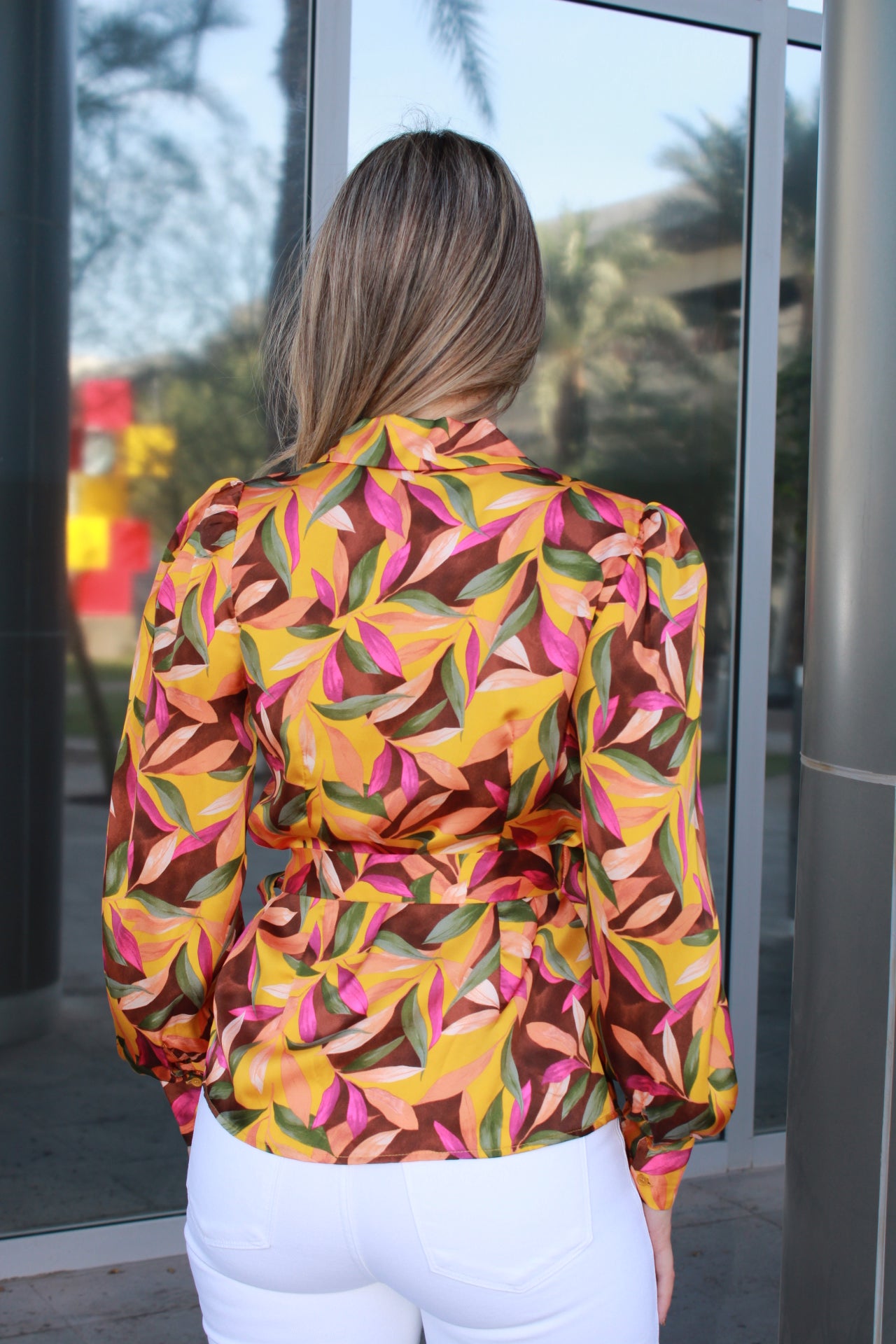 Blusa satinada estampado colores #11114