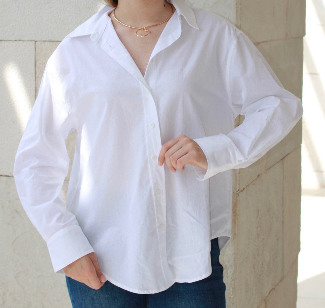 Camisa blanca de botones #10106