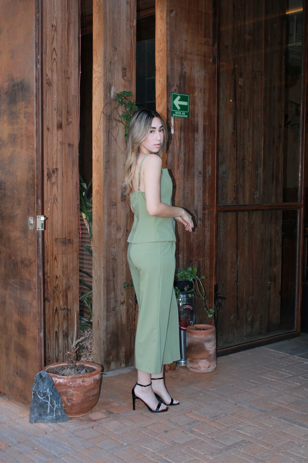 Conjunto de dos piezas verde #10966