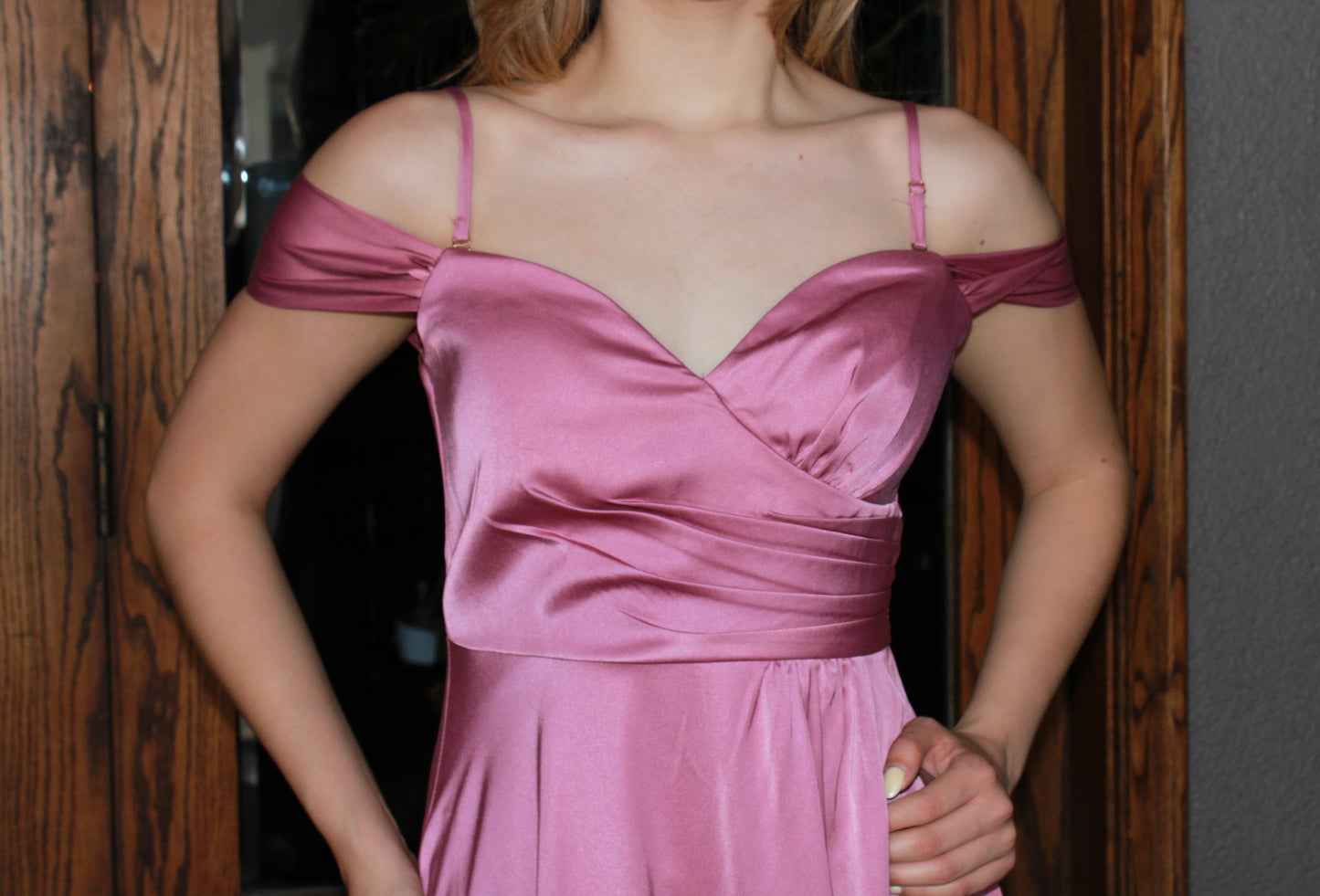 Vestido de noche rosa viejo #11229