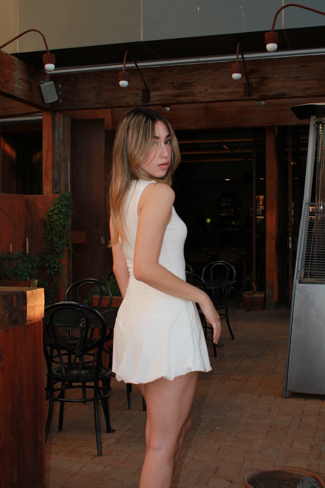 Falda Short globo, color blanco #10970