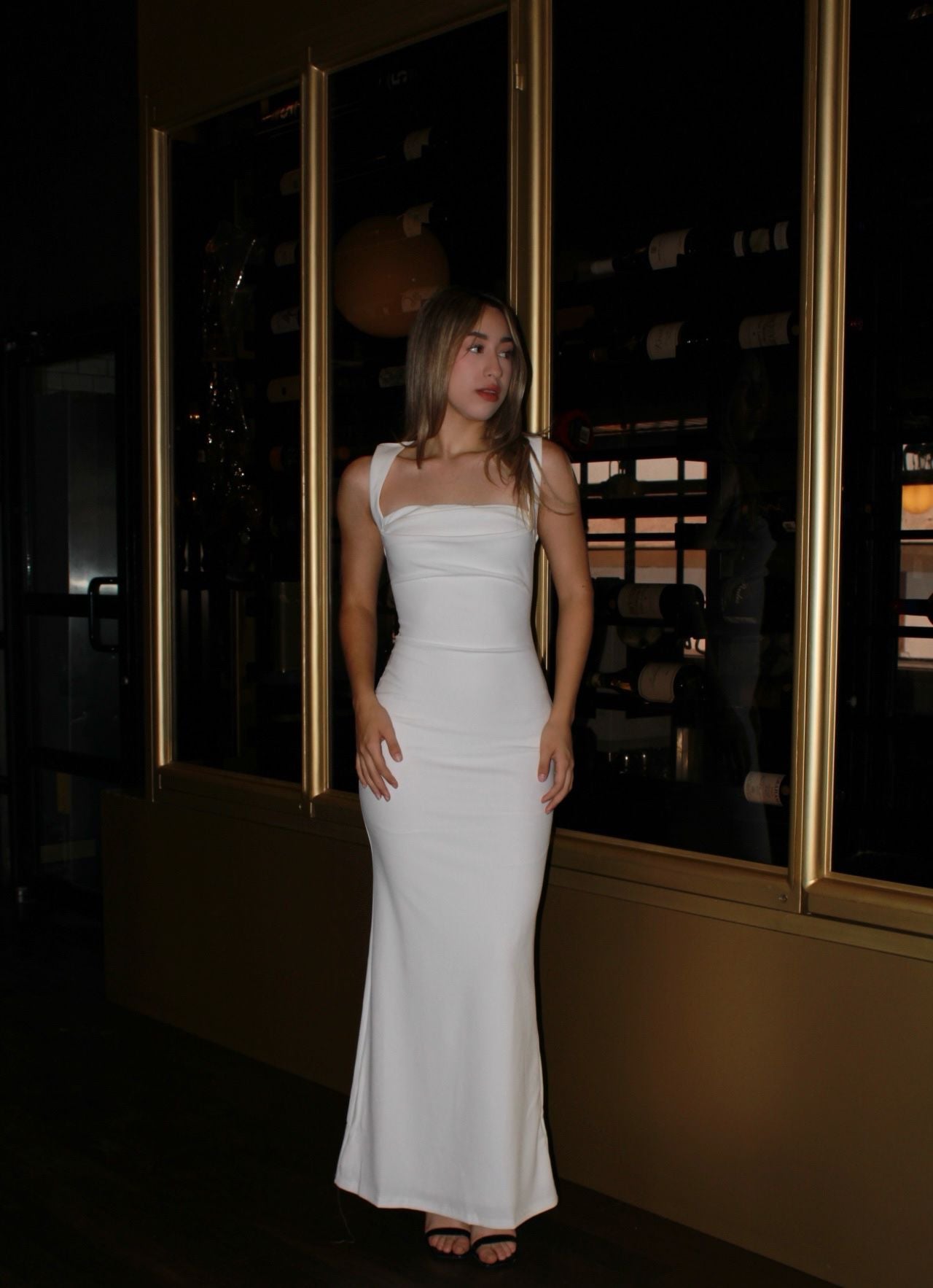 Vestido blanco, largo. #11393