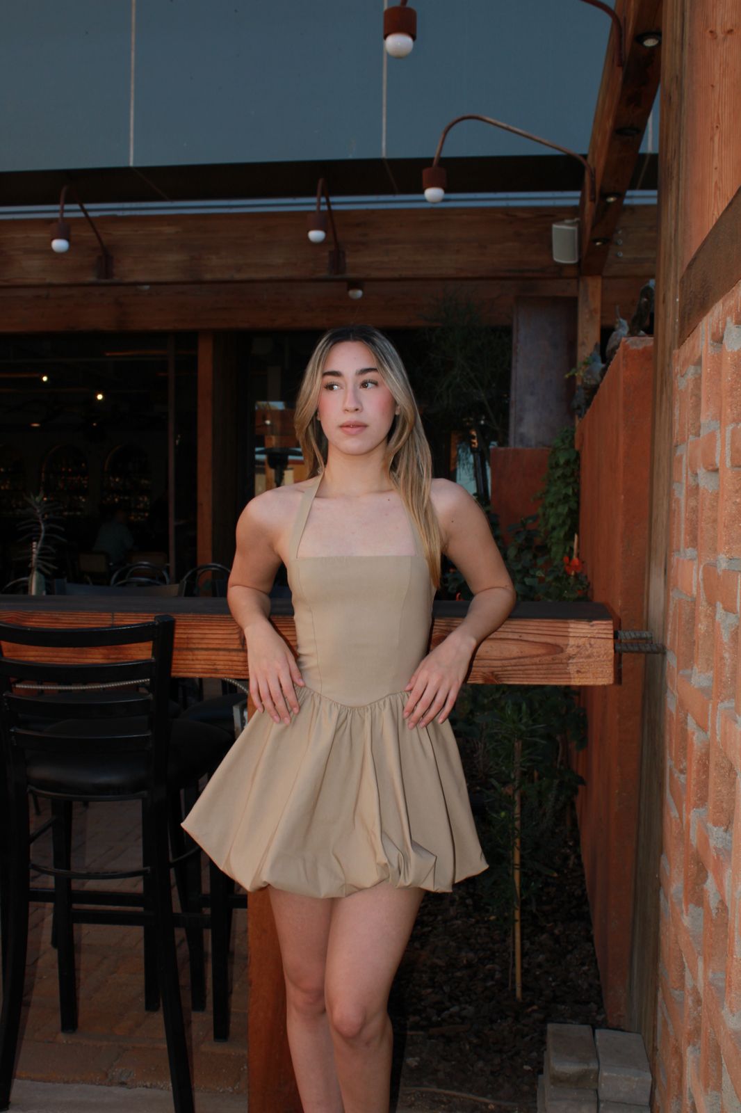 Vestido, kaki corto #10974