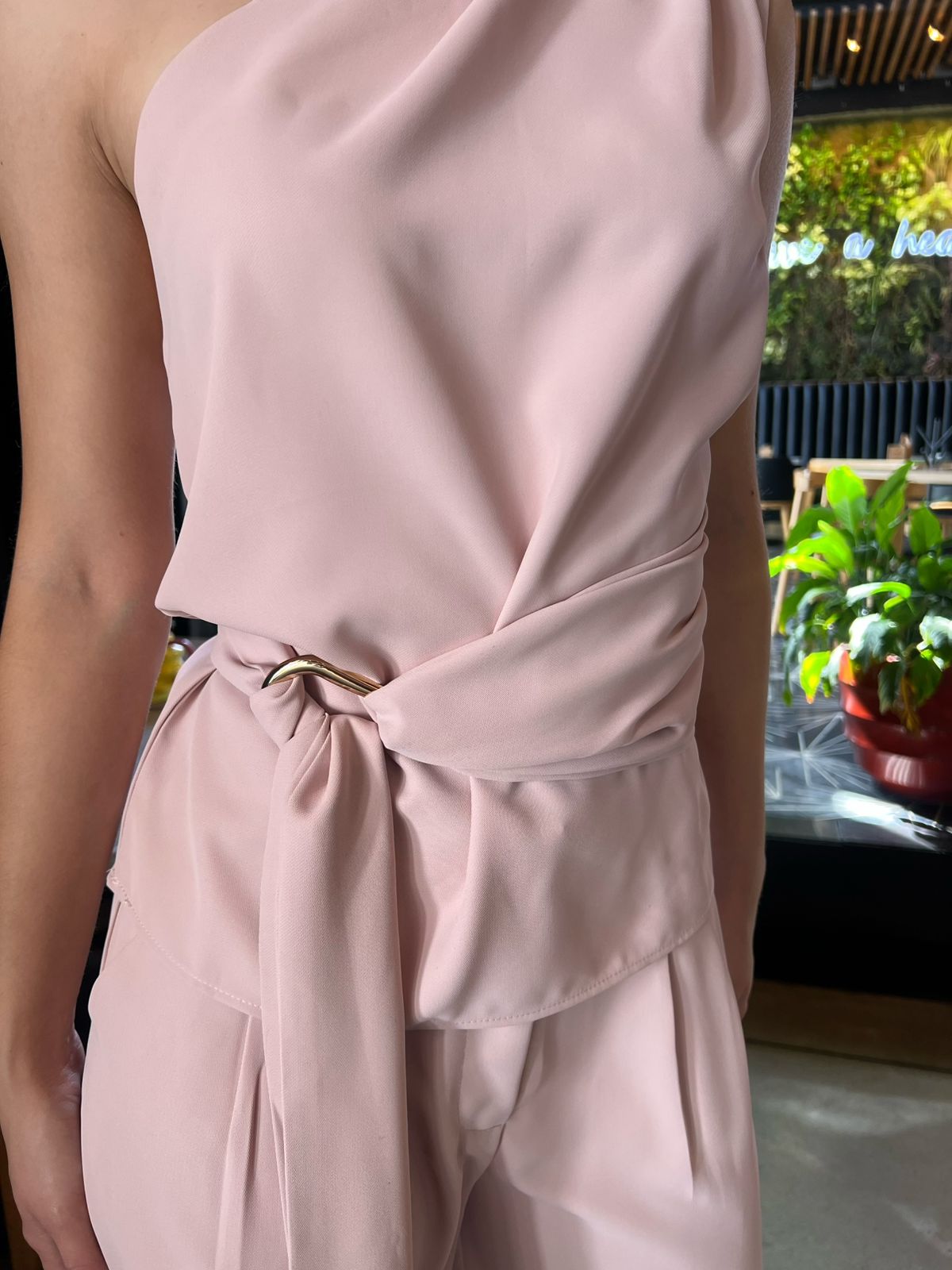 Conjunto, blusa y pantalón rosa pastel #11825