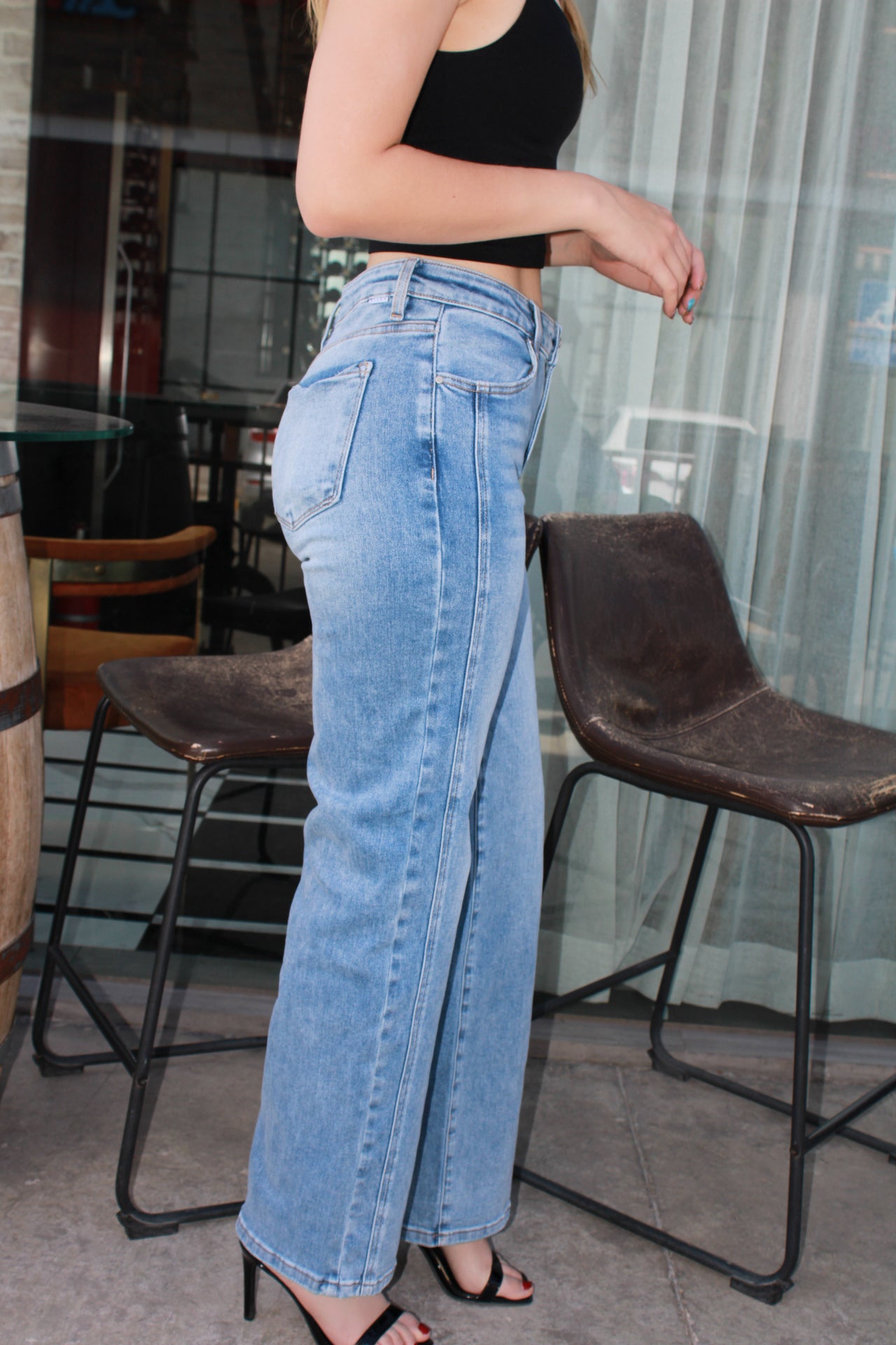 Jeans rectos, costura de lado #11129