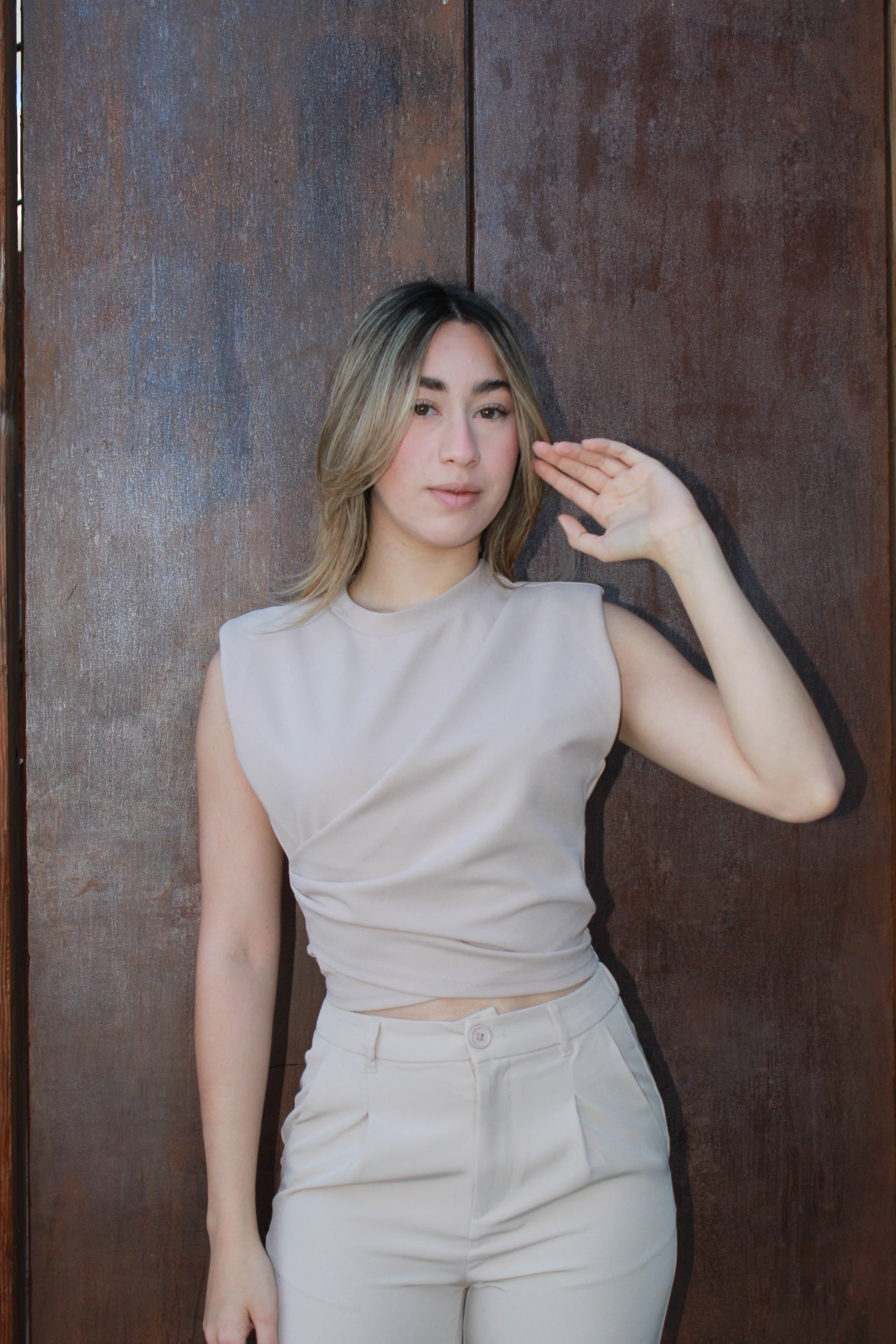 Top de vestir beige #10990