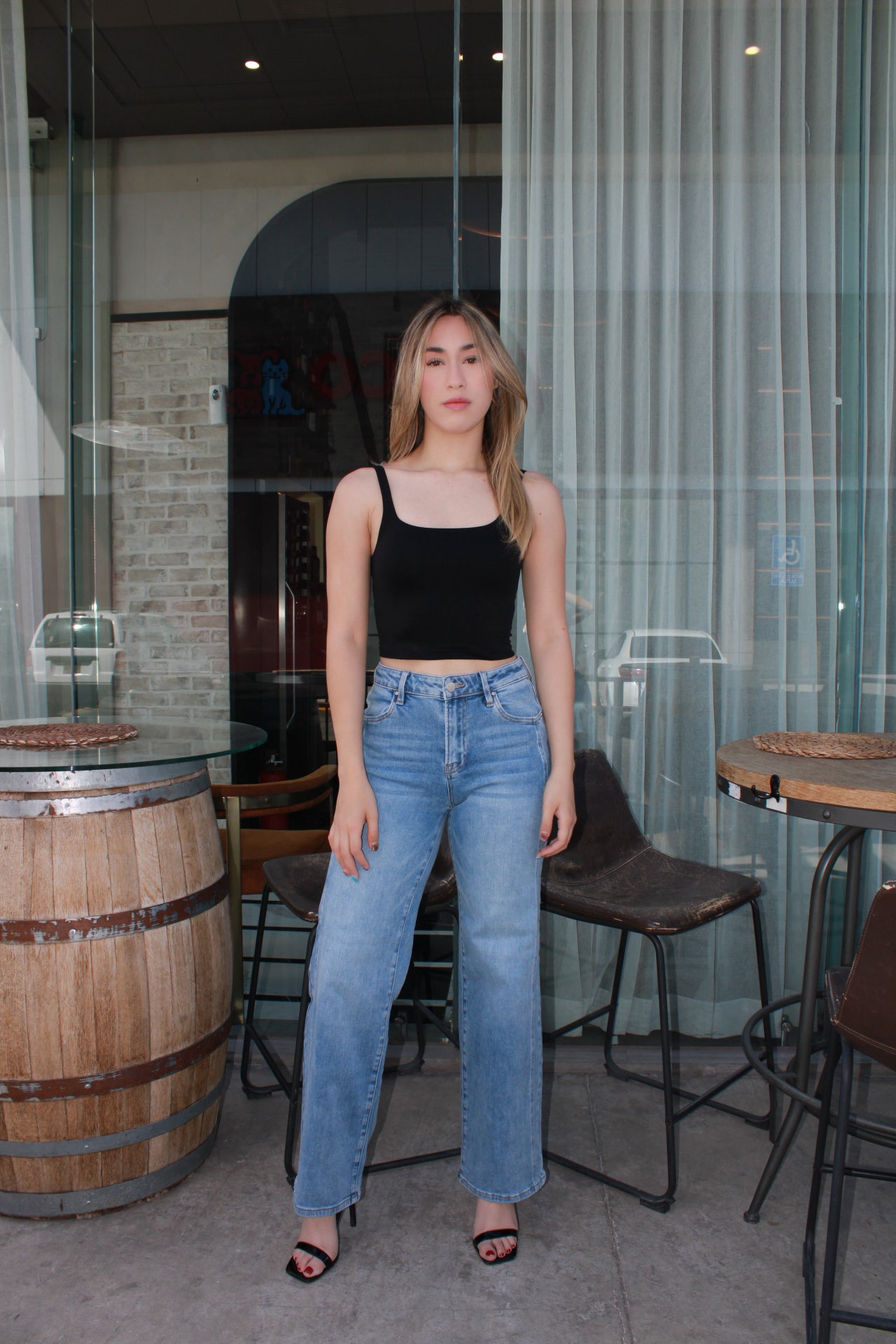 Jeans rectos, costura de lado #11129