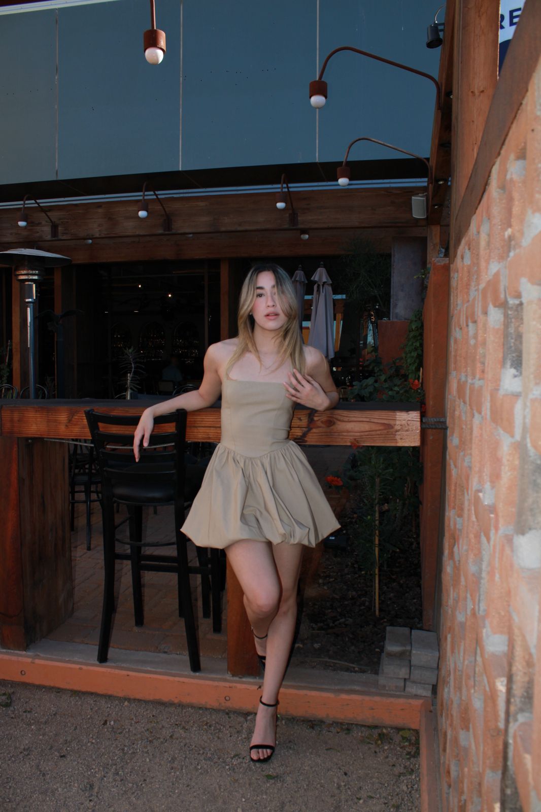 Vestido, kaki corto #10974