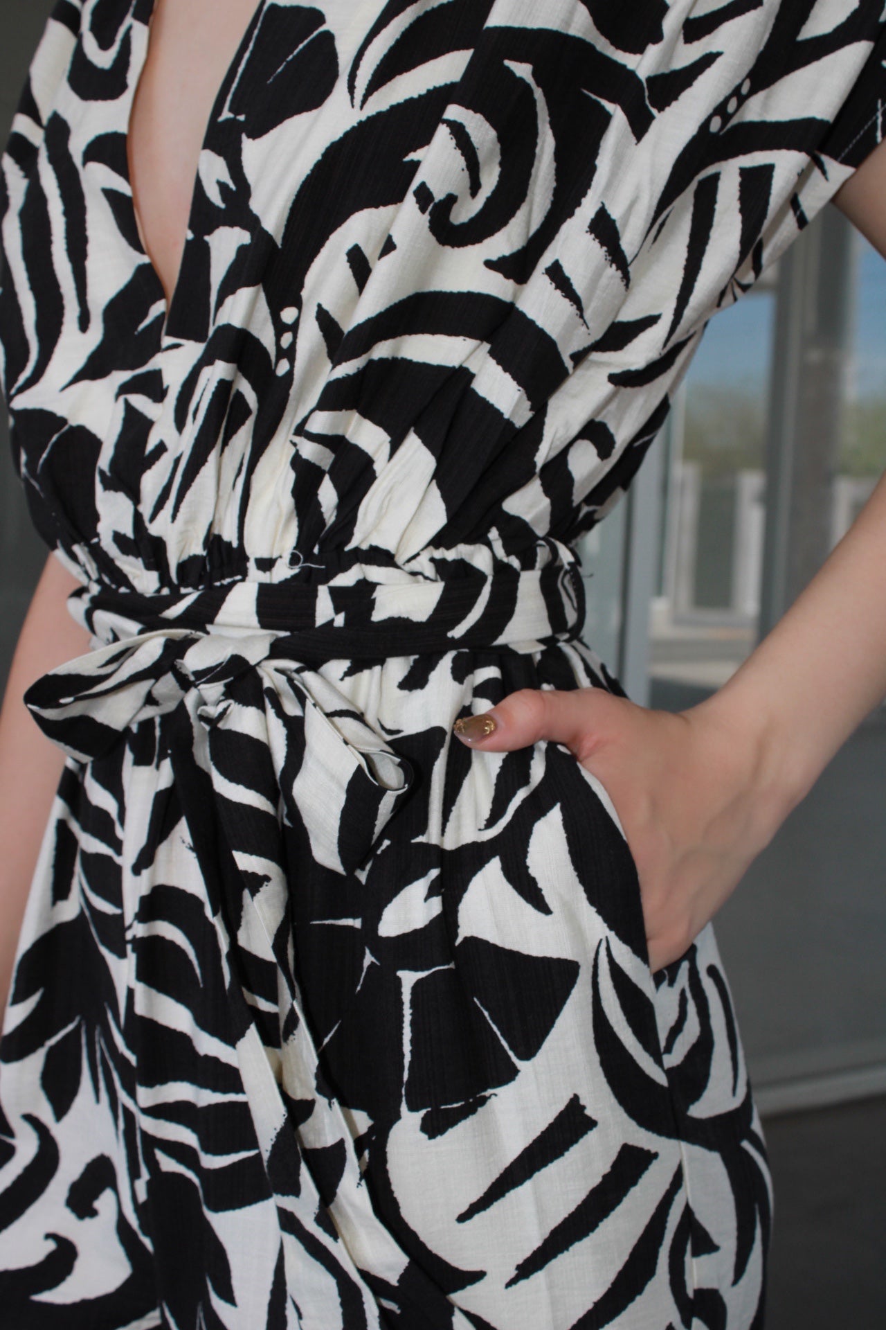 Jumpsuit manta blanco c negro #11101