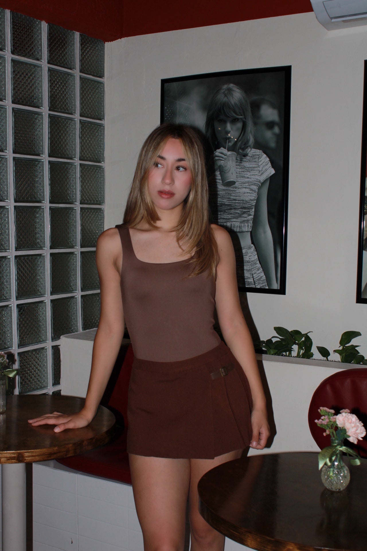 Pantiblusa café cuello redondo #11416