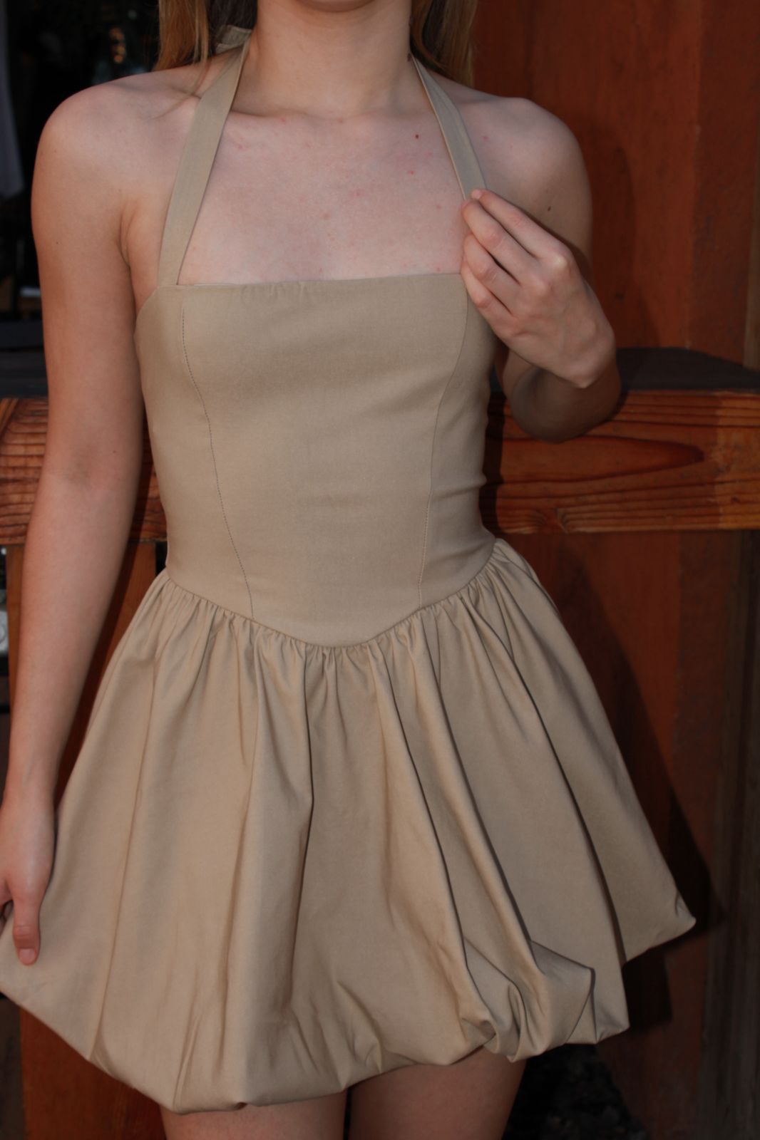 Vestido, kaki corto #10974
