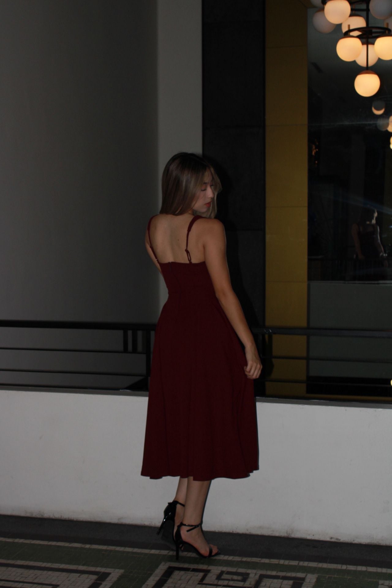 Vestido, guinda, Midi #11392