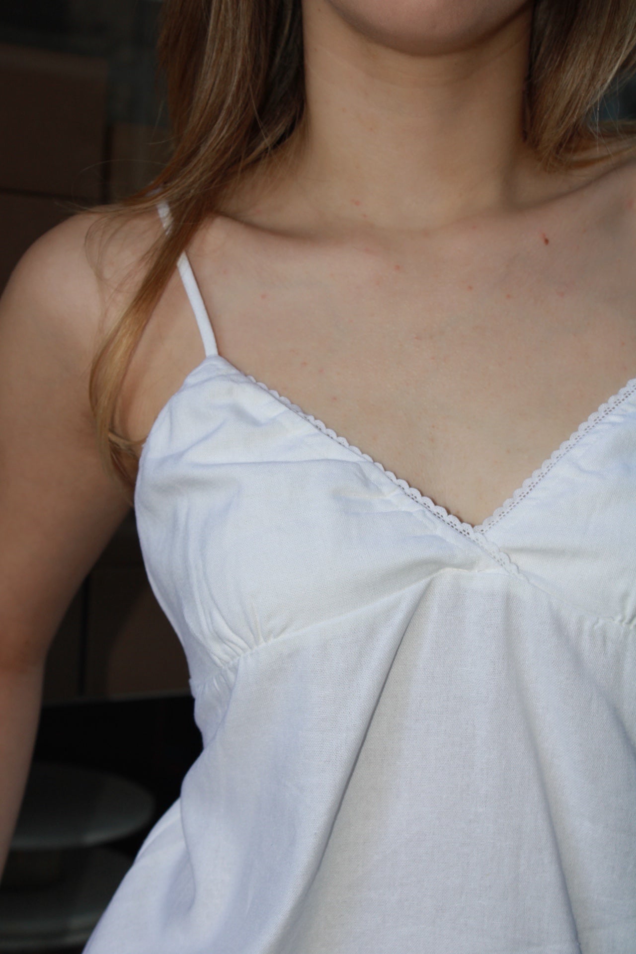Blusa tirantes c encajito blanca #11107