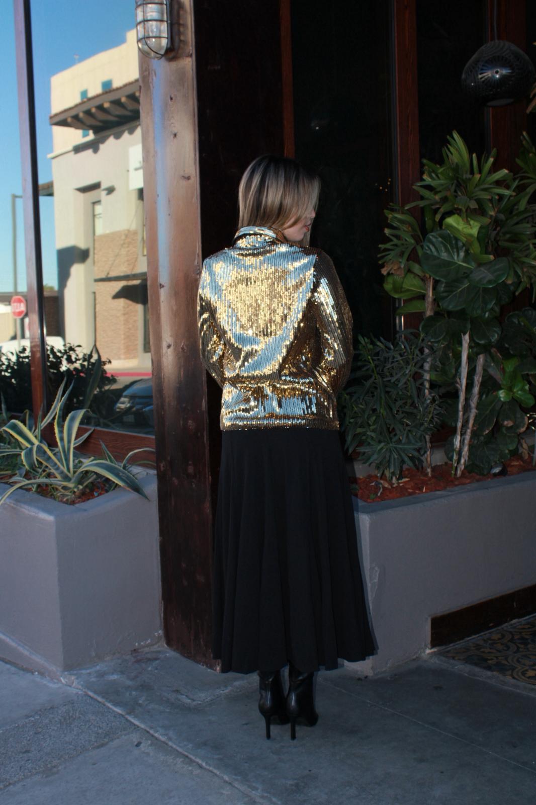 Blusa de botones lentejuelas dorada #11639