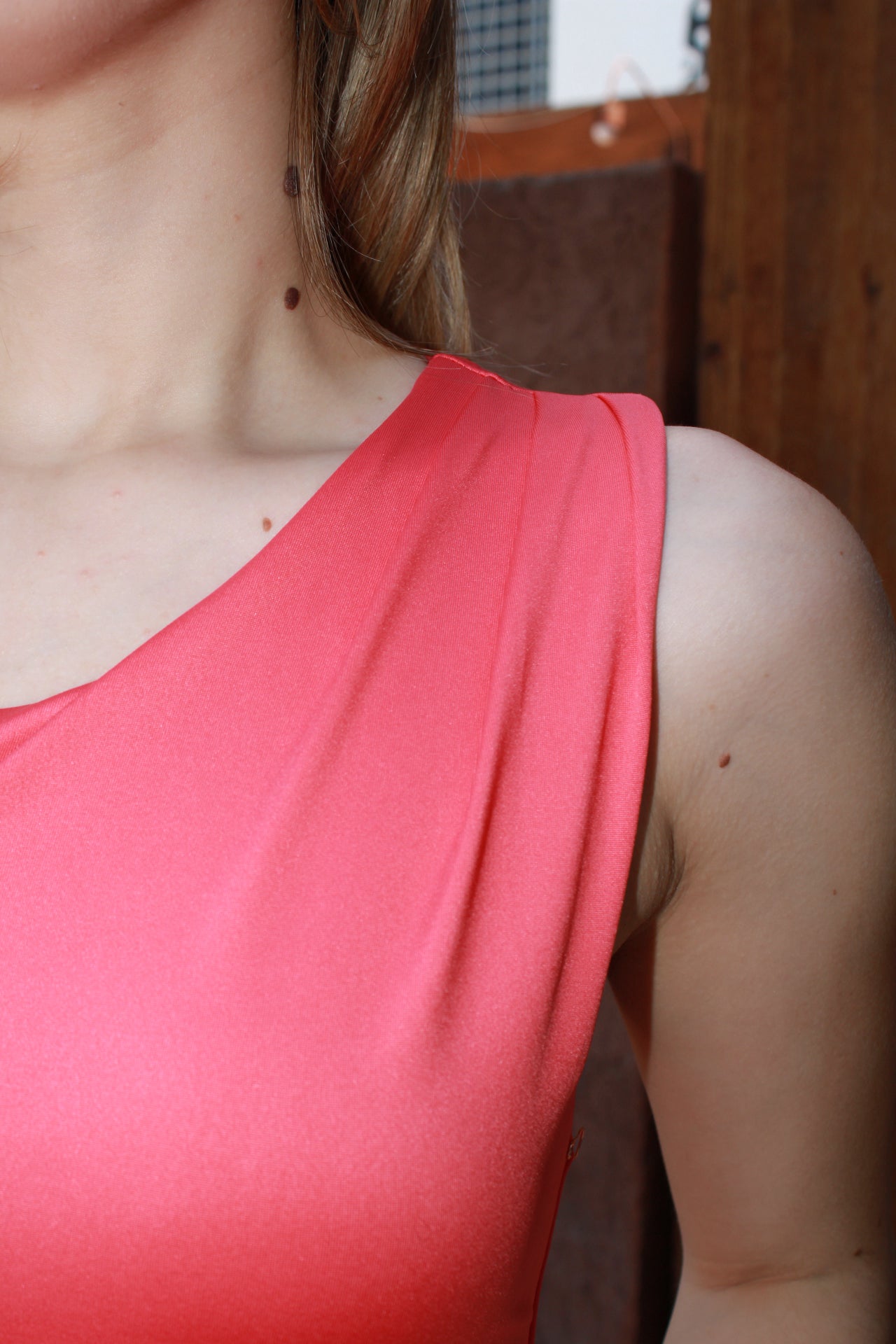 Vestido, midi coral #11130