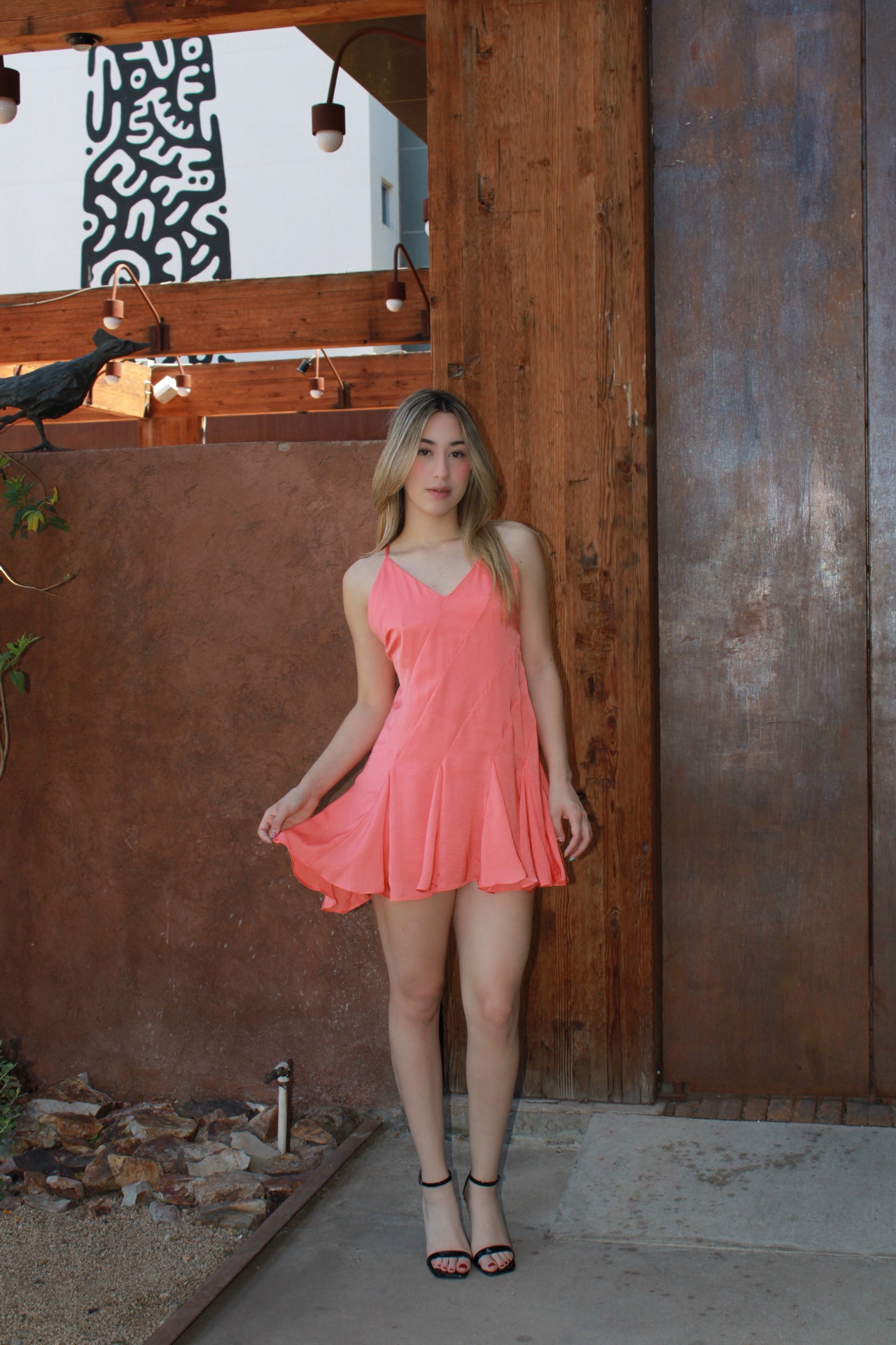 Vestido, corto, coral #11133