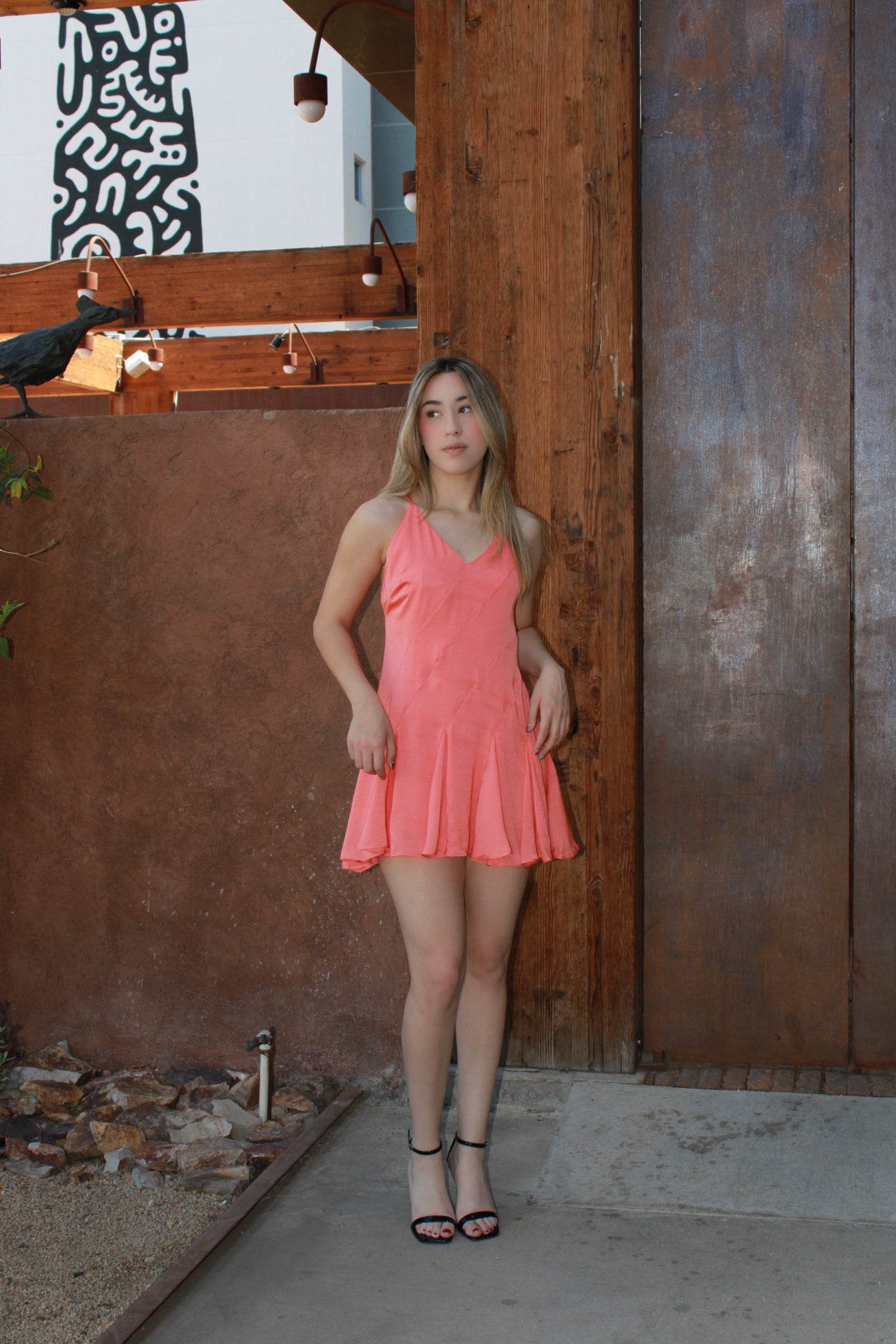 Vestido, corto, coral #11133