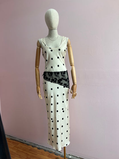 Vestido blanco, polka Dots #11931￼