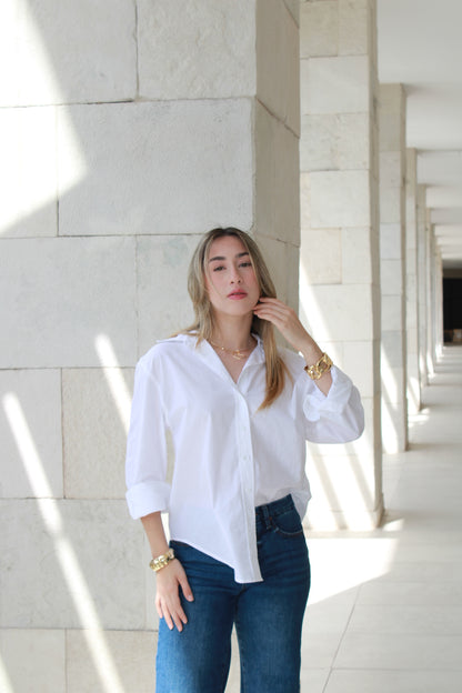 Camisa blanca de botones #10106
