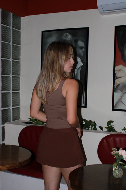 Pantiblusa café cuello redondo #11416