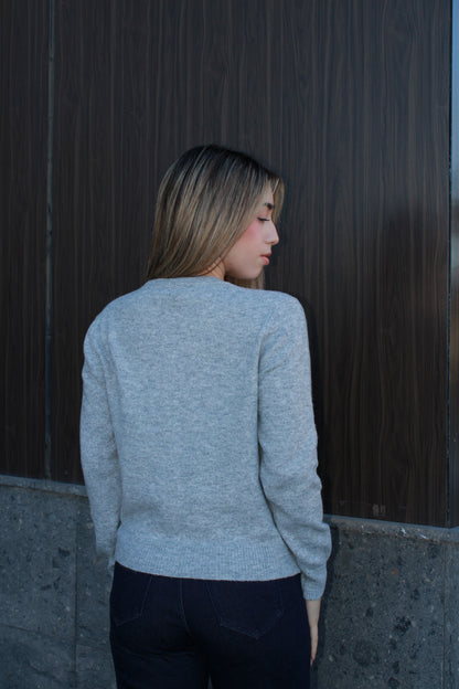 Suéter, tejido gris de botones #11612￼