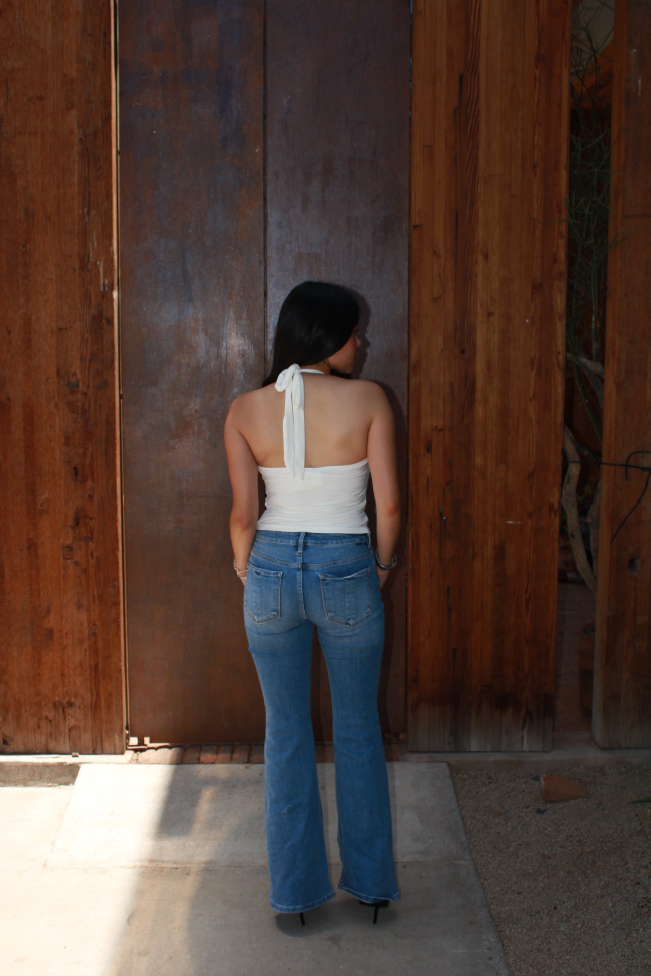 Top halter blanco c moño atrás #11257