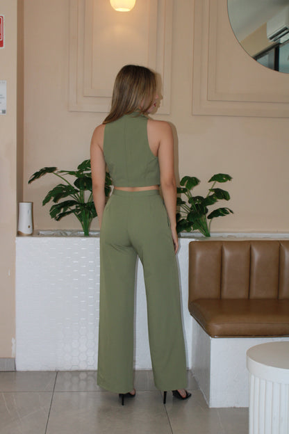 Set verde de chaleco y pantalón #11332