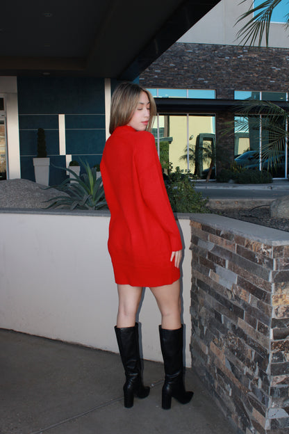 Suéter, vestido, rojo #11703￼