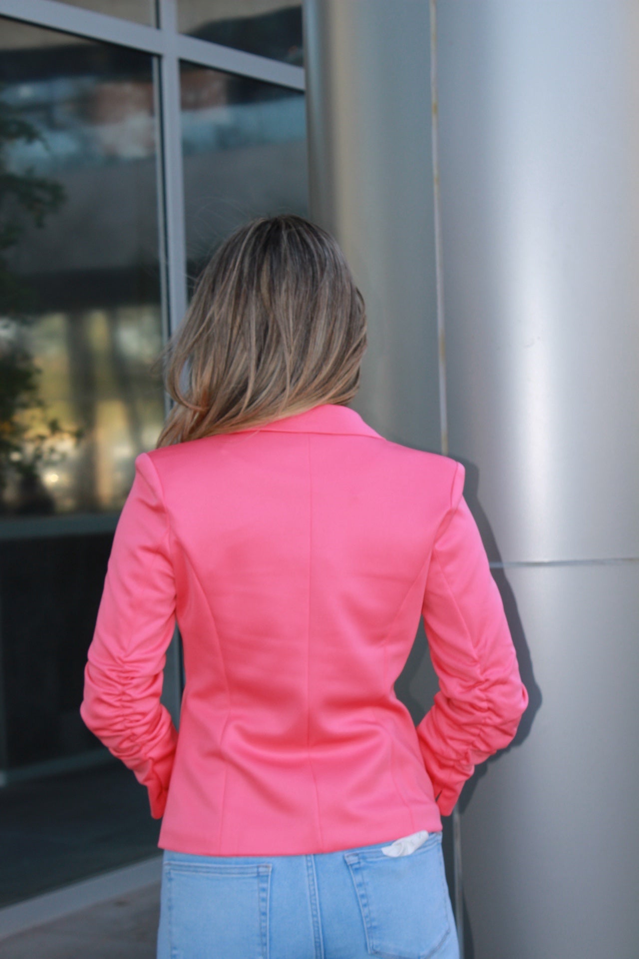 Blazer rosa coral #11113