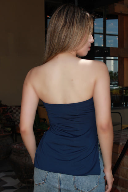 Top strapless azul marino #11272