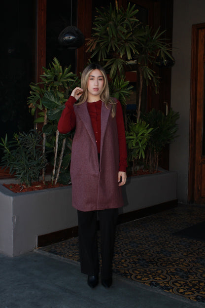 Chaleco guinda largo #11551