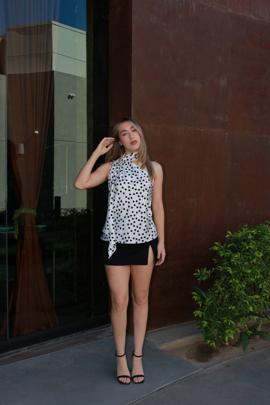 Blusa de puntos satinada #11496