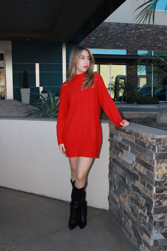 Suéter, vestido, rojo #11703￼