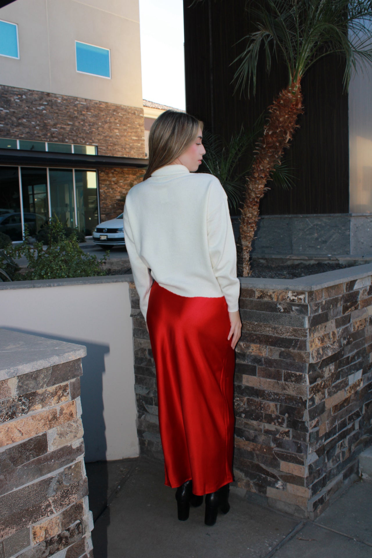 Suéter de cuello, tortuga blanco #11704￼