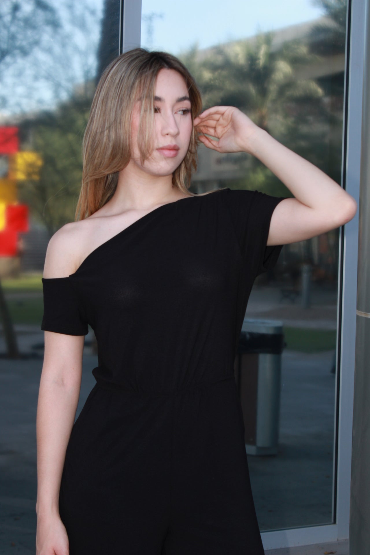 Jumpsuit negro asimétrico #11109