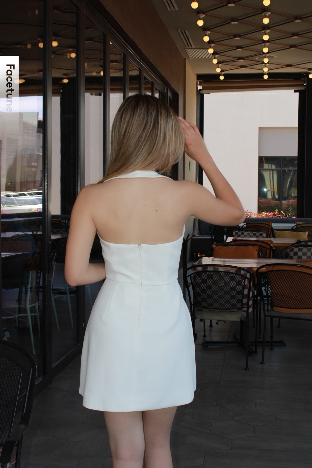 Vestido blanco corto halter #11285