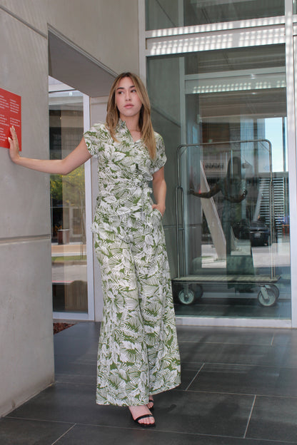 Set estampado de hojas verde #11183