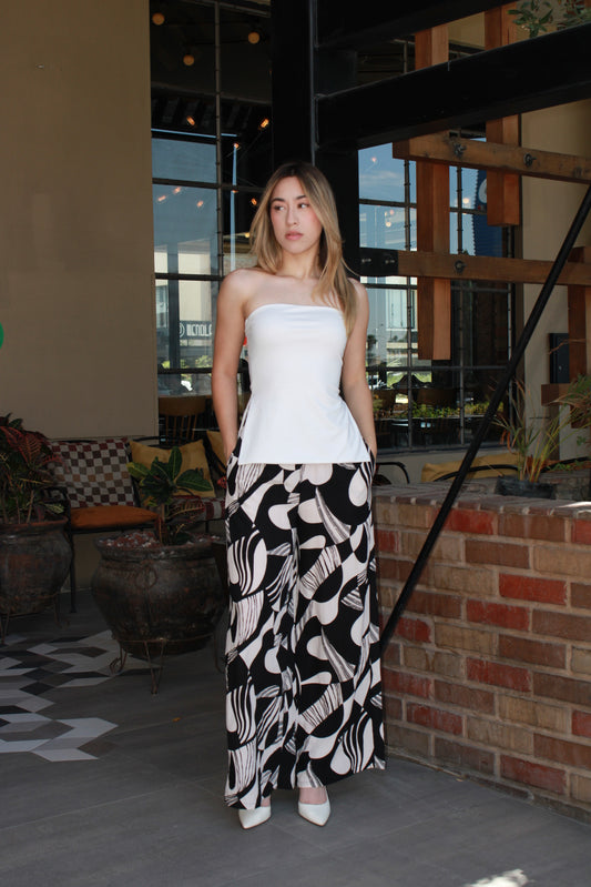 Pantalón manta negro c crema #11280