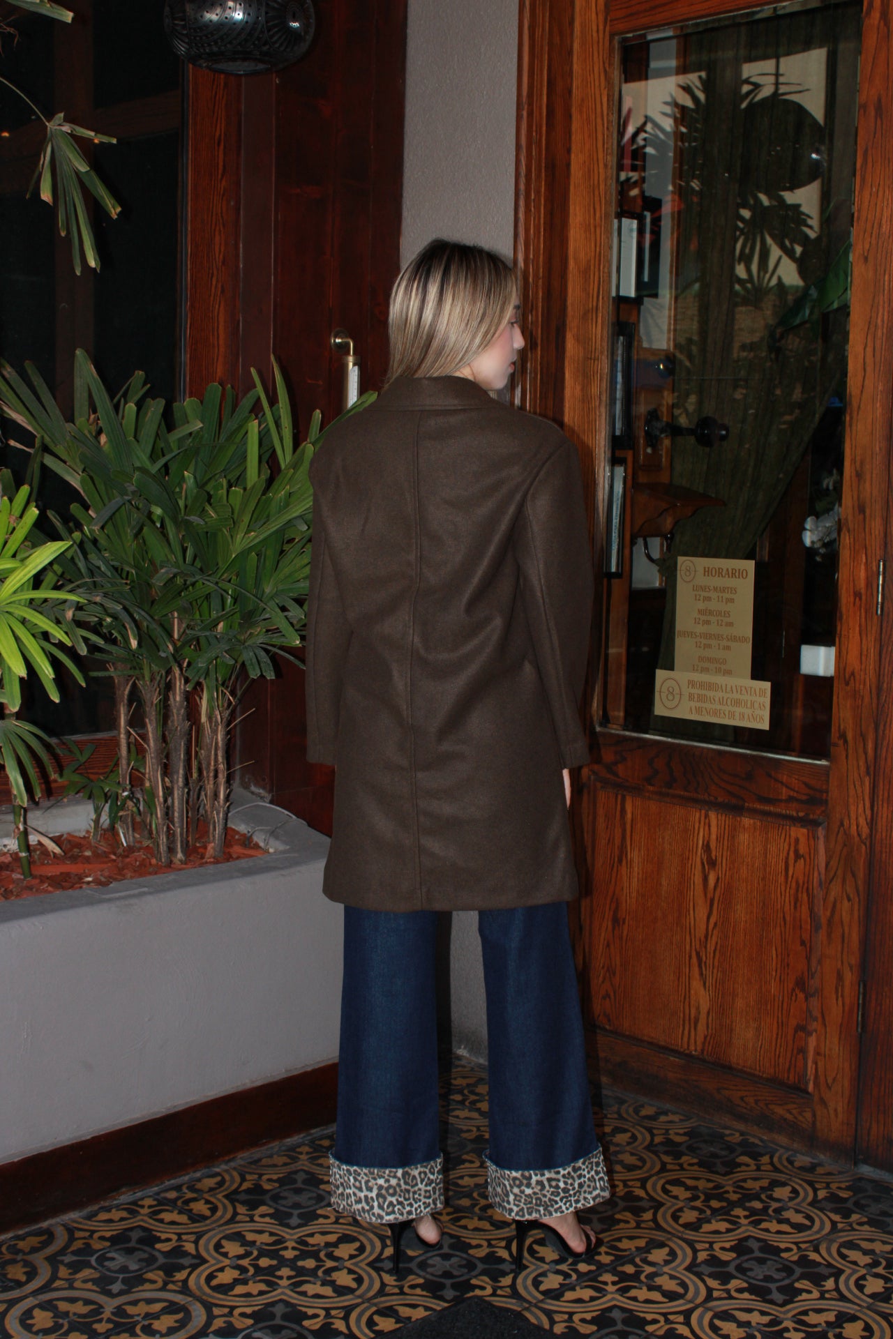 Saco gabardina café chocolate #11452